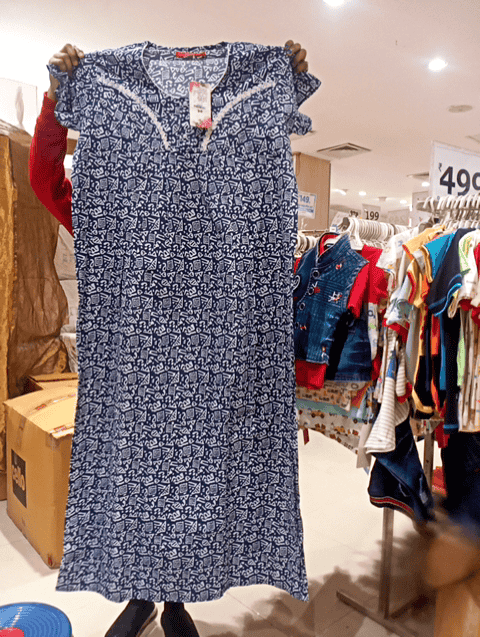 navy blue cotton sleepshirts & nighty - 20377022 - Very Small Image - 1