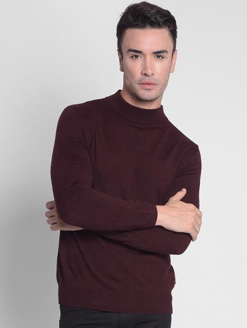 men maroon acrylic pullover - 20381796 - Very Small Image - 1
