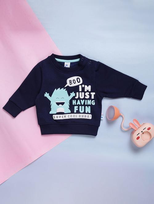 blue cotton chest print sweatshirt - 20382660 - Very Small Image - 1