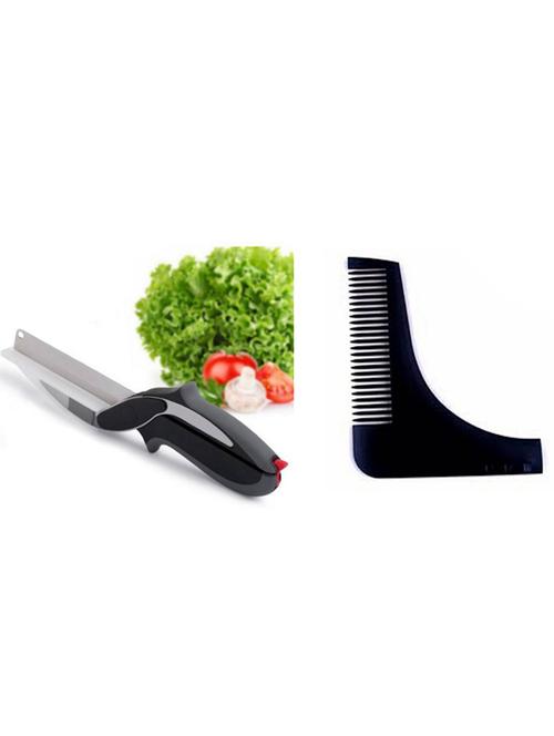 clearex kitchen 2 in 1 fruit or vegetable clever food cutter with beard shaping comb - 20383554 - Very Small Image - 1