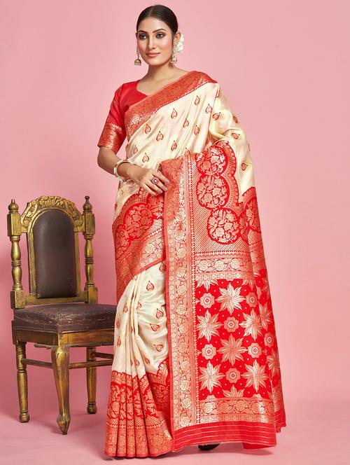 women's banarasi saree with blouse - 20384138 - Very Small Image - 1