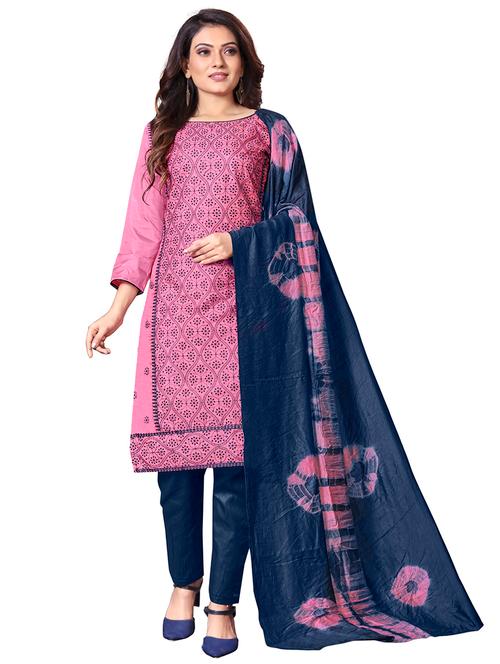 women pink embroidered unstitched suits - 20385883 - Very Small Image - 1