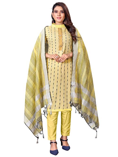 self design unstitched suit set - 20386013 - Very Small Image - 1