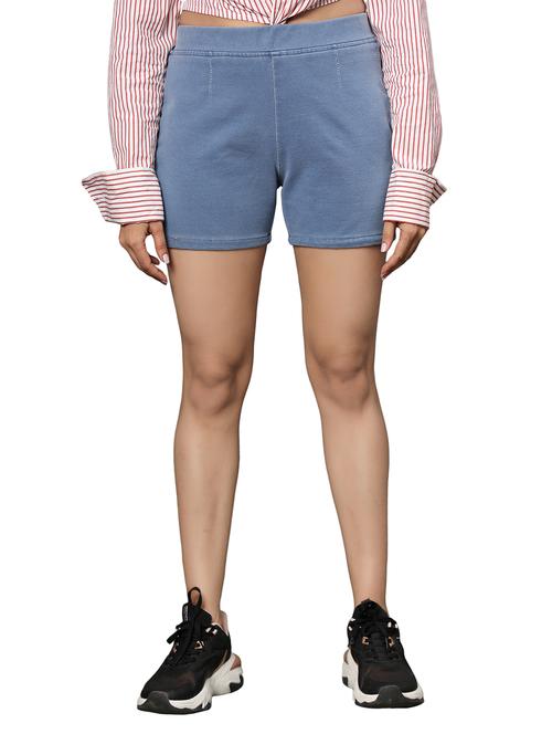 women light blue denim shorts - 20386990 - Very Small Image - 1