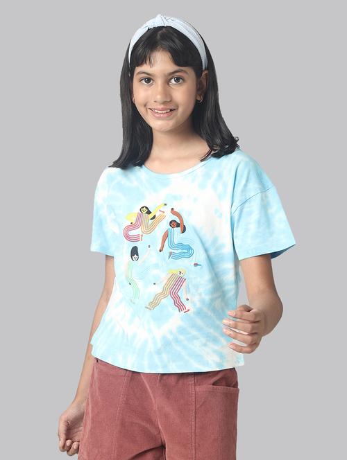 girls light blue tie & dye regular tee - 20388504 - Very Small Image - 1