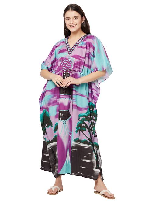 women printed maxi lenght kaftan  - 20388794 - Very Small Image - 1