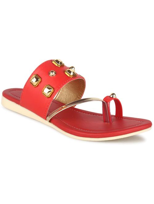 red synthetic slip on sandals - 20388971 - Very Small Image - 1