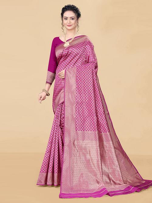 women's banarasi saree with blouse - 20389534 - Very Small Image - 1