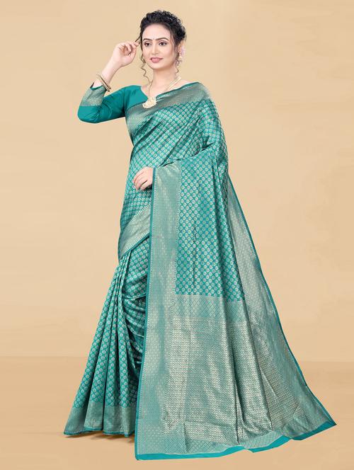 women's banarasi saree with blouse - 20389535 - Very Small Image - 1