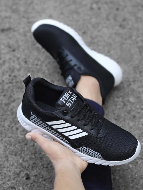 men black printed lace-up sport shoe - 20390482 - Very Small Image - 1