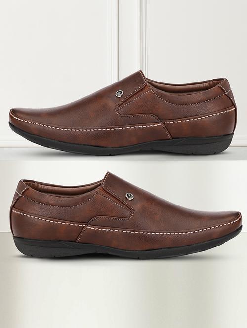 men solid slip on shoes - 20390607 - Very Small Image - 1
