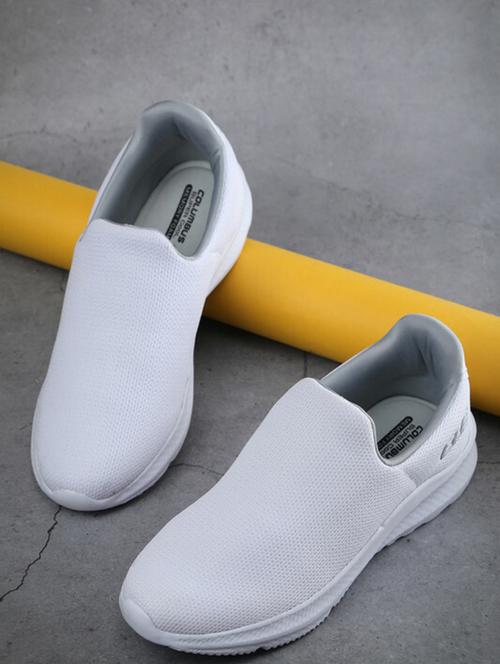 men solid white slip on sport shoe - 20391168 - Very Small Image - 1