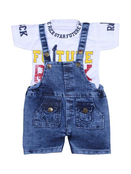 kids typography print denim dungaree - 20392306 - Very Small Image - 1