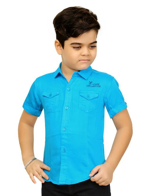 boys solid short sleeves shirt - 20392765 - Very Small Image - 1