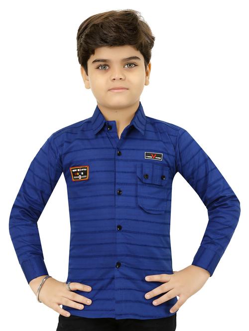 blue printed long sleeve shirt - 20392810 - Very Small Image - 1