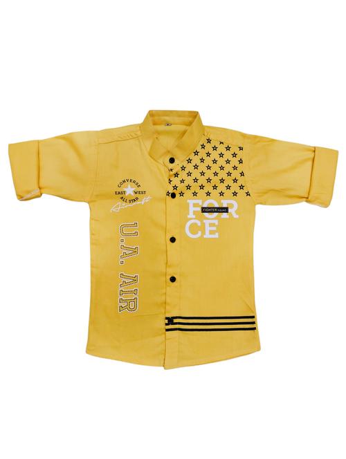 boys mellow yellow printed 100% cotton casual shirt - 20392847 - Very Small Image - 1