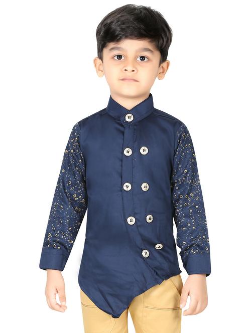 boys printed asymmetric shirt  - 20393012 - Very Small Image - 1