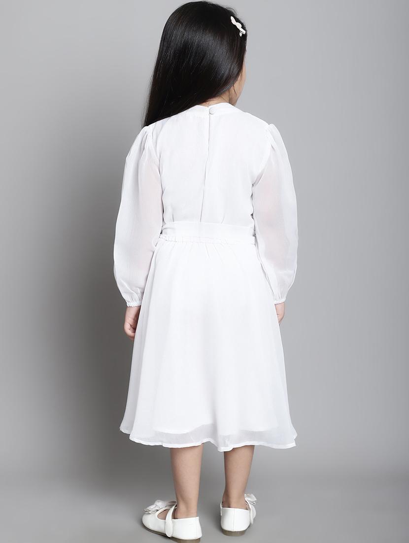 girls mock neck puff sleeve frock - 20393284 - Standard Image - 3