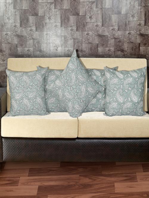 texstylers cotton printed 16 x 16 inches jaipuri cushions cover, pack of 5 - 20395021 - Very Small Image - 1