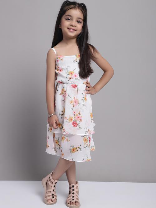 girls white shoulder strap sleeveless dress - 20397192 - Very Small Image - 1