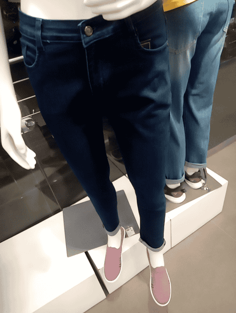 dark blue cotton blend jeans - 20397422 - Very Small Image - 1