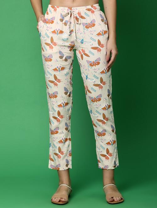 beige rayon plus track pants - 20397475 - Very Small Image - 1