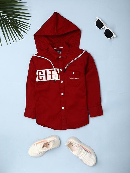 maroon cotton shirt - 20400173 - Very Small Image - 1