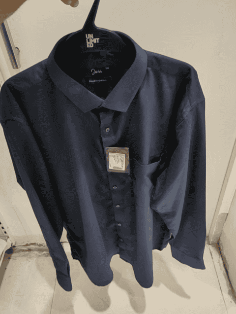 navy blue cotton blend casual shirt - 20402607 - Very Small Image - 1