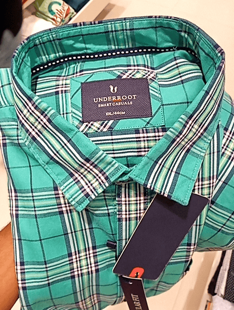 sea green cotton blend casual shirt - 20402839 - Very Small Image - 1