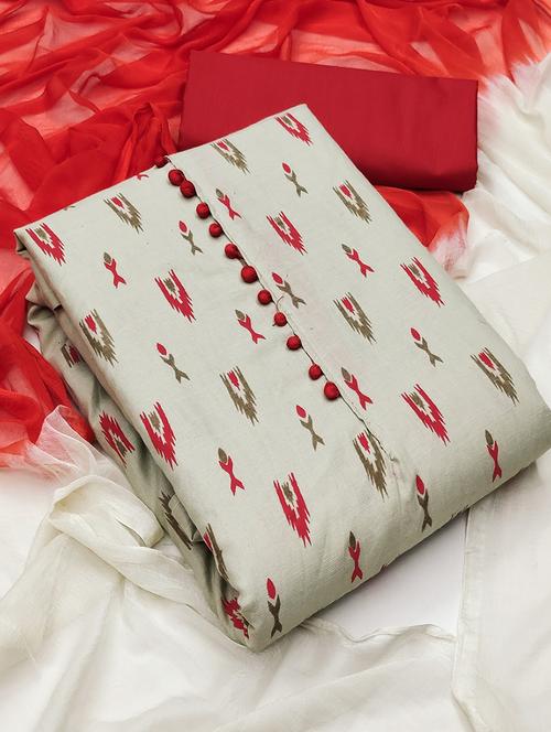 grey semi-stitched salwar suit set - 20404592 - Very Small Image - 1