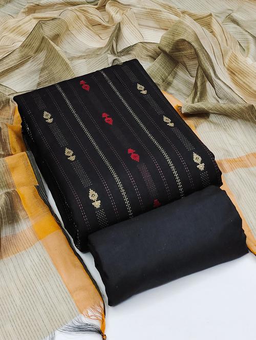 black semi-stitched salwar suit set - 20404613 - Very Small Image - 1