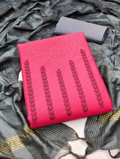 pink semi-stitched salwar suit set - 20404644 - Very Small Image - 1