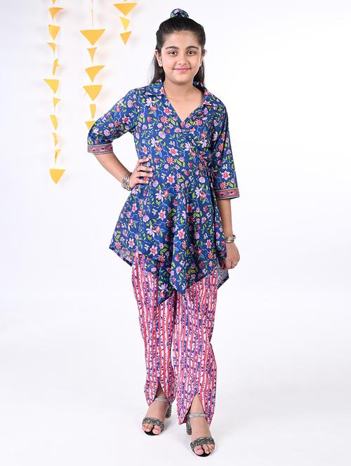 girls floral printed kurta pant set  - 20405171 - Very Small Image - 1