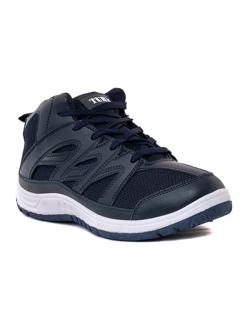 men solid navy blue lace up sneaker - 20405453 - Very Small Image - 1