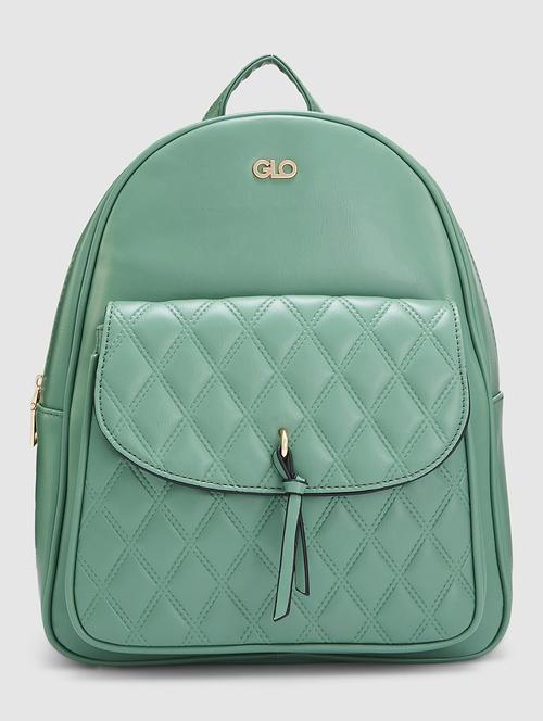 green textured leatherette regular backpack - 20405745 - Very Small Image - 1