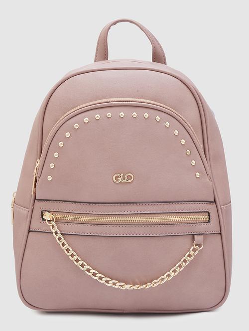 women solid leatherette regular backpack - 20405746 - Very Small Image - 1