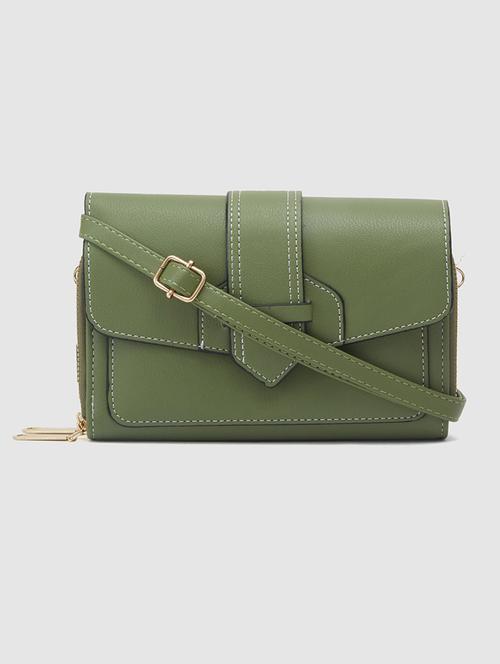 globus women olive solid envelope wallet - 20405795 - Very Small Image - 1
