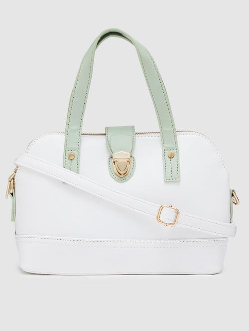 white leatherette (pu) regular handbag - 20405821 - Very Small Image - 1