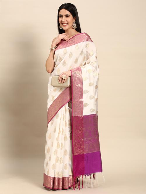 women's banarasi saree with blouse - 20405959 - Very Small Image - 1