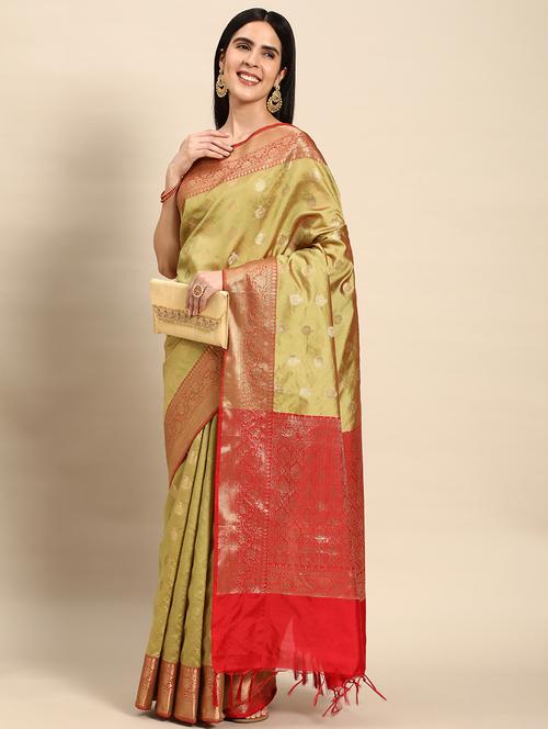 women's banarasi saree with blouse - 20405964 - Very Small Image - 1