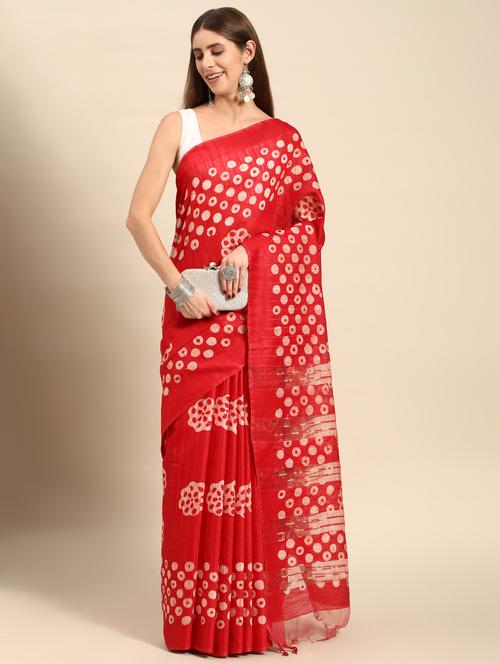 women's bandhani maroon colored saree with blouse - 20405972 - Very Small Image - 1