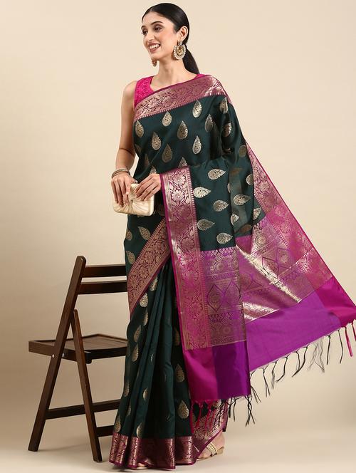 women's banarasi saree with blouse - 20405987 - Very Small Image - 1