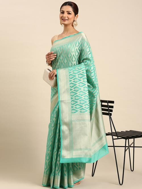 women's banarasi saree with blouse - 20405998 - Very Small Image - 1
