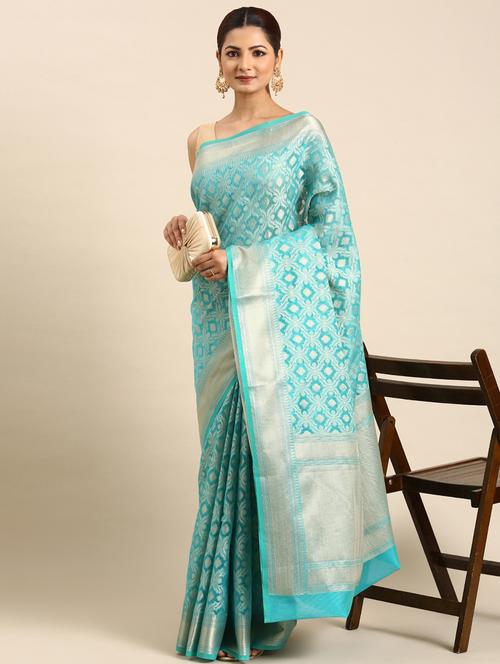 women's banarasi saree with blouse - 20405999 - Very Small Image - 1