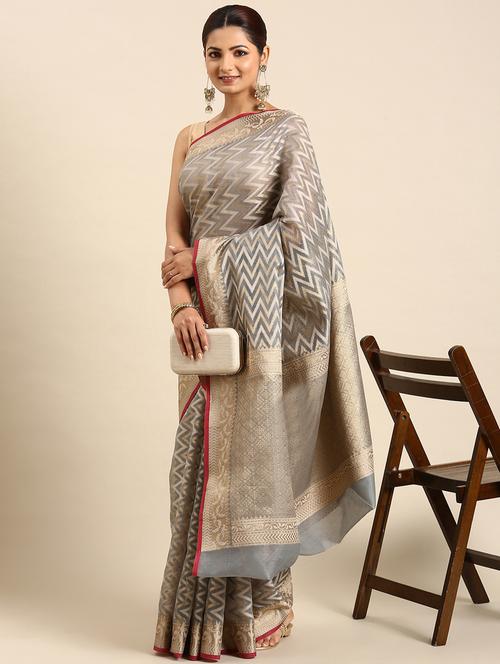 women's banarasi saree with blouse - 20406022 - Very Small Image - 1