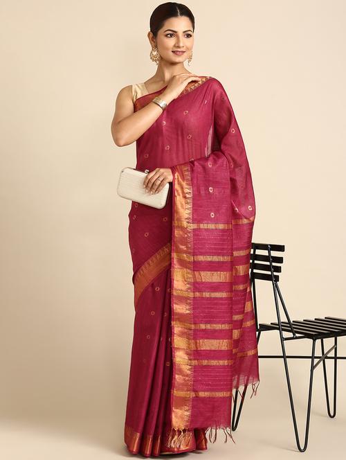 women's self design purple colored saree with blouse - 20406030 - Very Small Image - 1