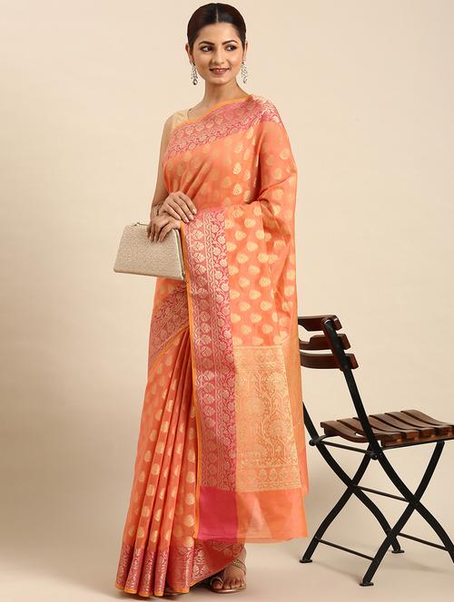 women's banarasi saree with blouse - 20406059 - Very Small Image - 1