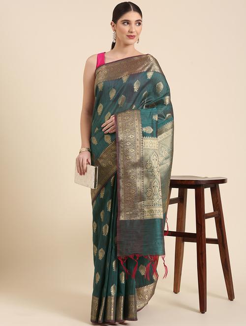 women's banarasi saree with blouse - 20406105 - Very Small Image - 1