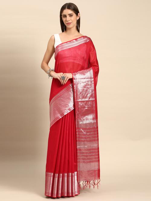 women's self design maroon colored saree with blouse - 20406120 - Very Small Image - 1