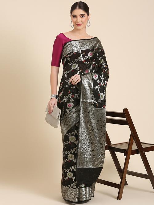 women's banarasi saree with blouse - 20406123 - Very Small Image - 1